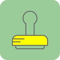 Stamp Filled Yellow Icon vector