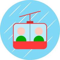 Ski Lift Flat Blue Circle Icon vector