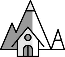 Mountain House Filled Half Cut Icon vector