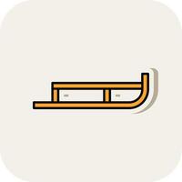 Sled Line Filled White Shadow Icon vector