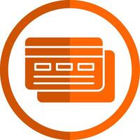 Credit Card Glyph Orange Circle Icon vector