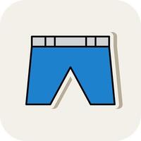 Shorts Line Filled White Shadow Icon vector