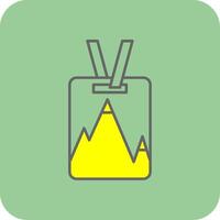 Ski Pass Filled Yellow Icon vector