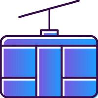 Cableway Gradient Filled Icon vector