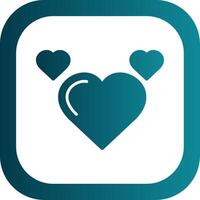 Heart Glyph Gradient Round Corner Icon vector