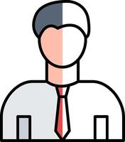 Office Worker Filled Half Cut Icon vector