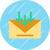 Email Flat Blue Circle Icon vector