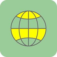 Worldwide Filled Yellow Icon vector