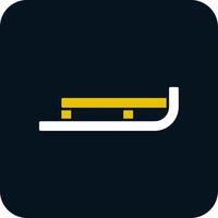 Sled Glyph Two Color Icon vector