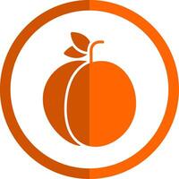 Peach Glyph Orange Circle Icon vector