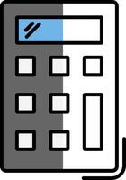 Calculator Filled Half Cut Icon vector