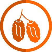 Dates Glyph Orange Circle Icon vector