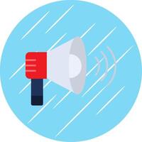 Loud Speaker Flat Blue Circle Icon vector