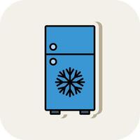 Refrigerator Line Filled White Shadow Icon vector