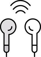 Earbuds Filled Half Cut Icon vector