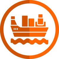 Cargo Ship Glyph Orange Circle Icon vector