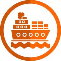 Shipping Glyph Orange Circle Icon vector