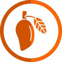 Mango Glyph Orange Circle Icon vector