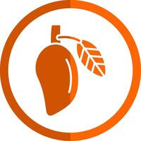 Mango Glyph Orange Circle Icon vector