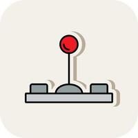 Joystick Line Filled White Shadow Icon vector