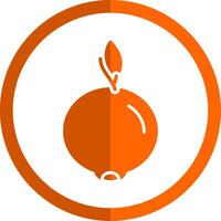 ugli Fruta glifo naranja circulo icono vector