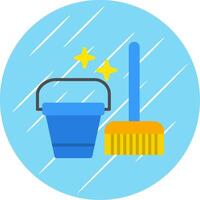 Cleaning Tools Flat Blue Circle Icon vector