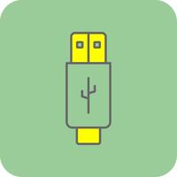 USB lleno amarillo icono vector
