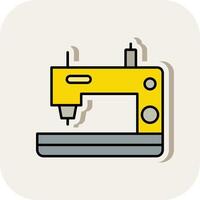 Sewing Machine Line Filled White Shadow Icon vector