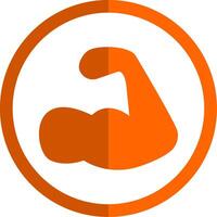 Strength Glyph Orange Circle Icon vector