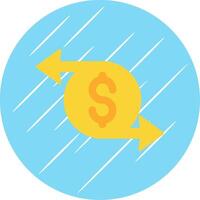 Money Transfer Flat Blue Circle Icon vector