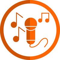 Sing Glyph Orange Circle Icon vector