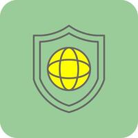 Protected Network Filled Yellow Icon vector