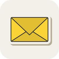 Email Line Filled White Shadow Icon vector