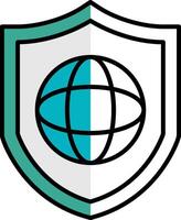 Protected Network Filled Half Cut Icon vector