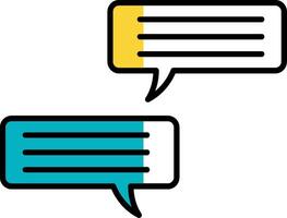 Conversation Filled Half Cut Icon vector