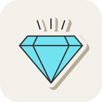 Diamond Line Filled White Shadow Icon vector