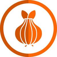 Onion Glyph Orange Circle Icon vector