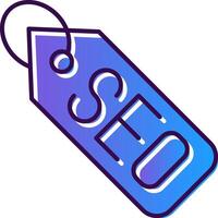 Seo Tag Gradient Filled Icon vector