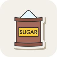 Sugar Bag Line Filled White Shadow Icon vector