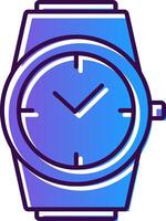 elegante reloj degradado lleno icono vector