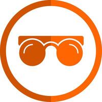 Clásico lentes glifo naranja circulo icono vector