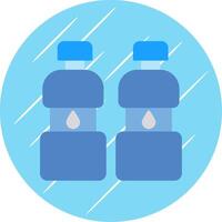 Two Bottles Flat Blue Circle Icon vector