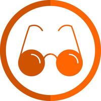 Reading Glasses Glyph Orange Circle Icon vector