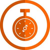 Pocket Watch Glyph Orange Circle Icon vector