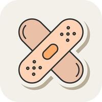 Band - Aid Line Filled White Shadow Icon vector