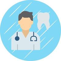 Dentist Flat Blue Circle Icon vector