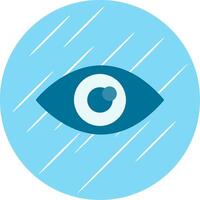 ojo plano azul circulo icono vector