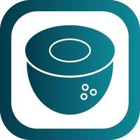Coconut Glyph Gradient Round Corner Icon vector