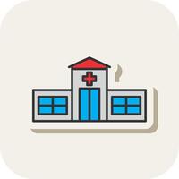 Emergency Room Line Filled White Shadow Icon vector