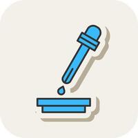 Pipette Line Filled White Shadow Icon vector